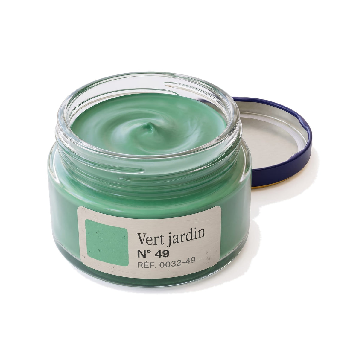 Crème Surfine Saphir Vert jardin, pot ouvert, crème visible