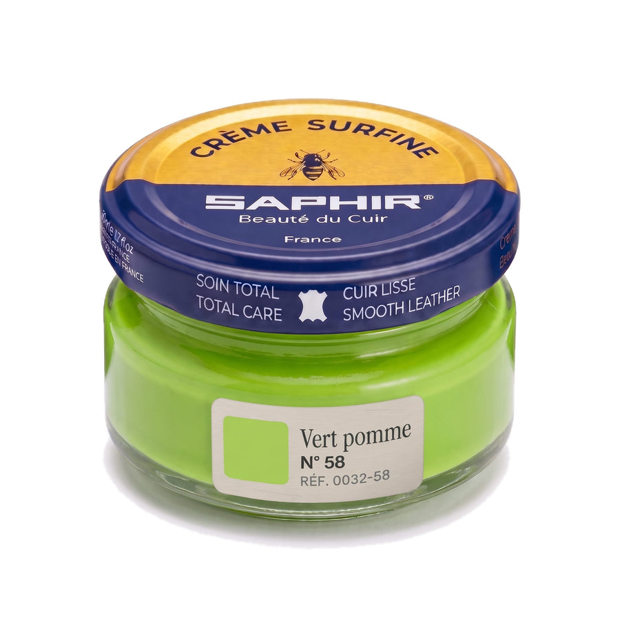 Crème Surfine Saphir Vert pomme, pot en verre de 50 ml