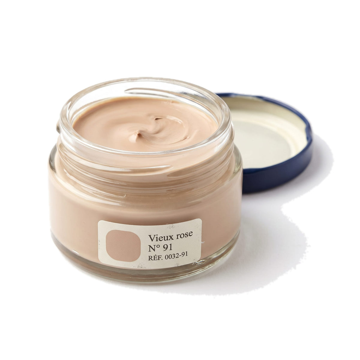 Crème Surfine Saphir Vieux rose, pot ouvert, crème visible