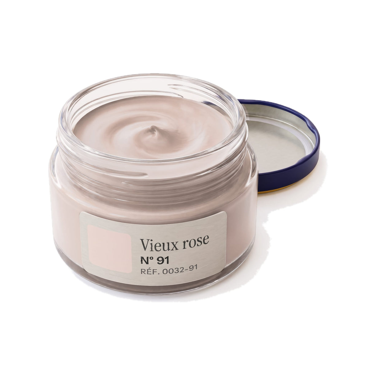 Crème Surfine Saphir Vieux rose, pot ouvert, crème visible