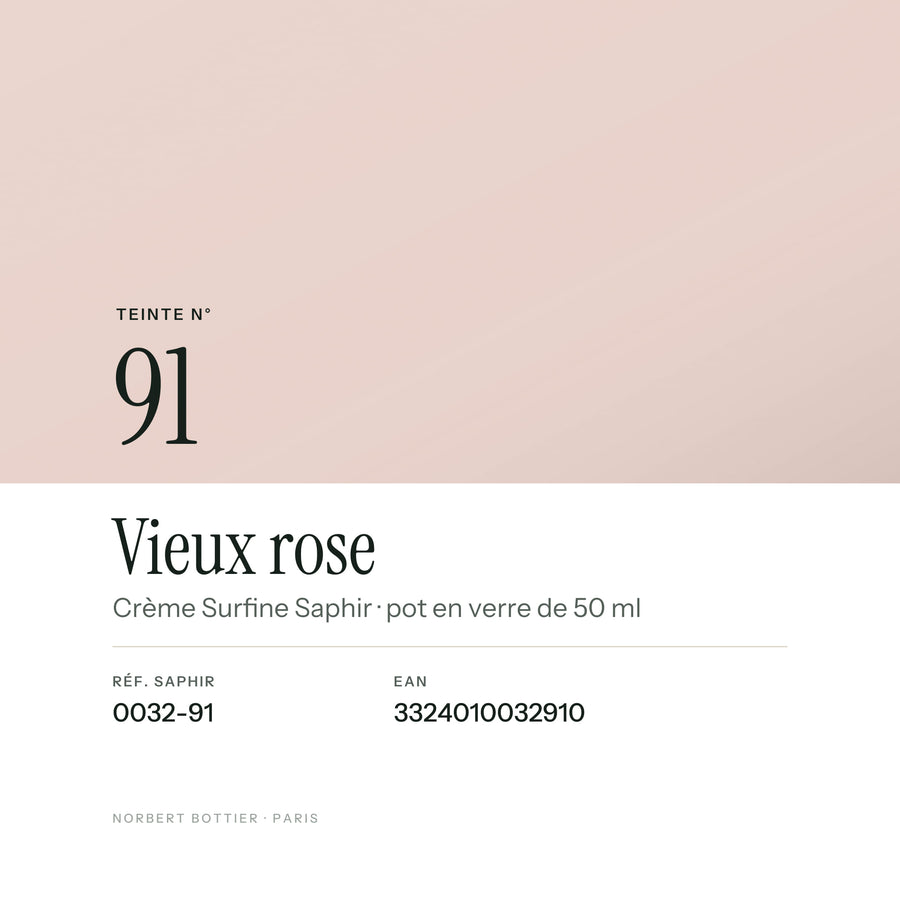 Teinte Vieux rose n° 91 de la Crème Surfine Saphir, réf. 0032-91, EAN 3324010032910
