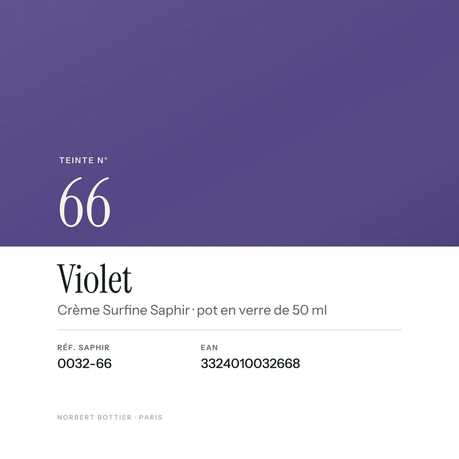 Teinte Violet n° 66 de la Crème Surfine Saphir, réf. 0032-66, EAN 3324010032668