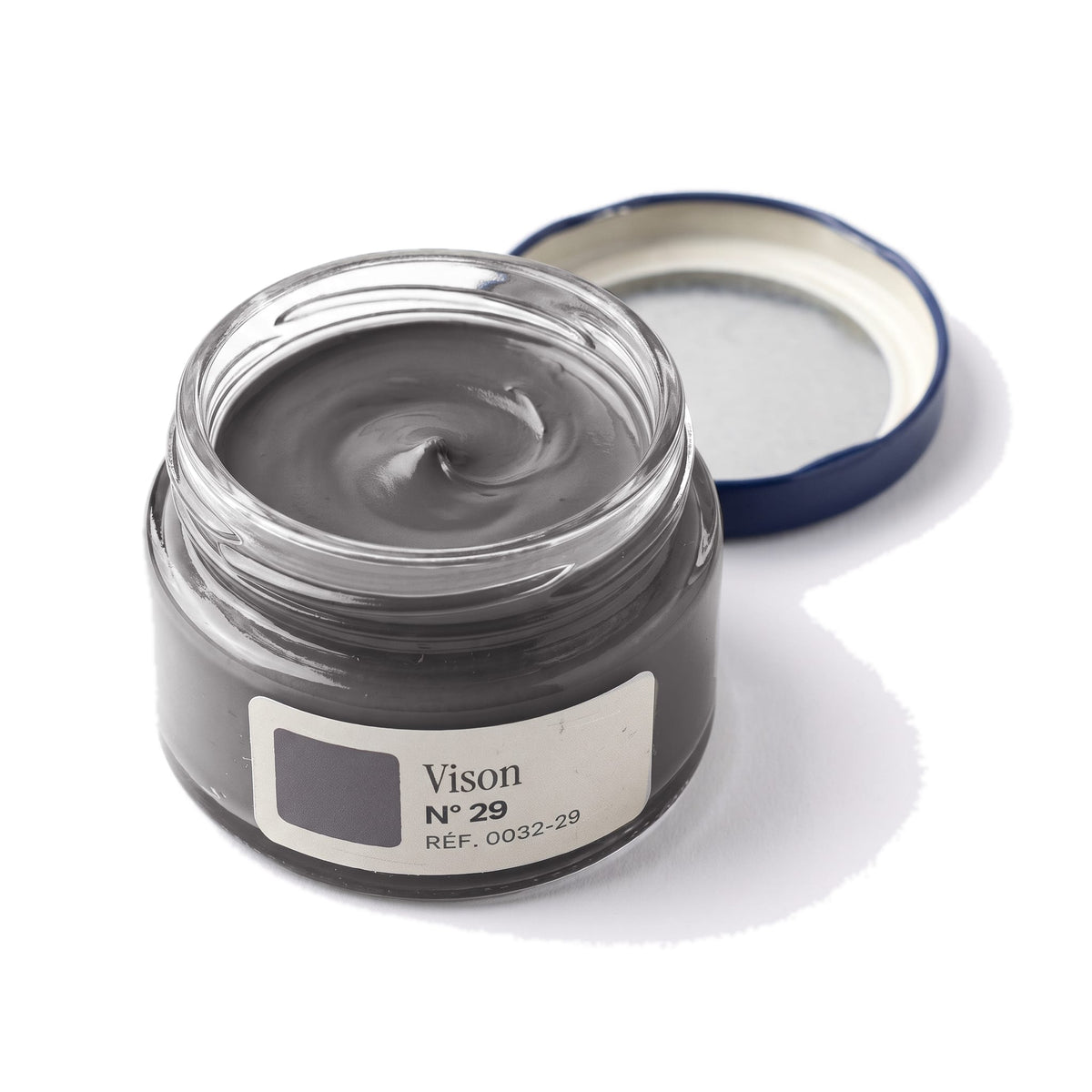 Crème Surfine Saphir Vison, pot ouvert, crème visible