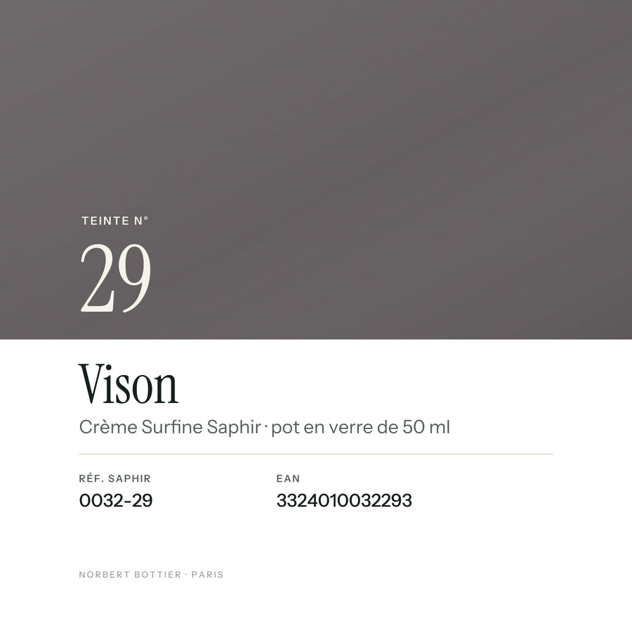 Teinte Vison n° 29 de la Crème Surfine Saphir, réf. 0032-29, EAN 3324010032293