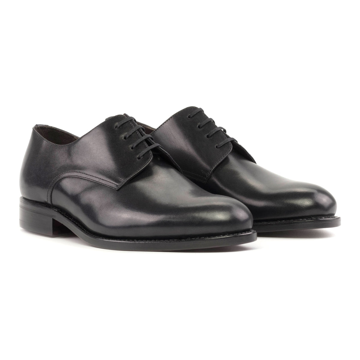 Derby Blucher en cuir noir – vue 1