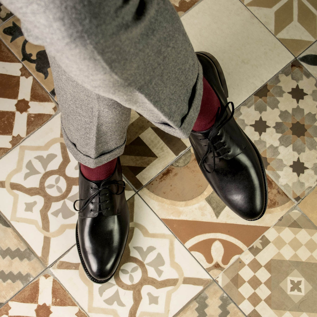 Derby Blucher en cuir noir – vue 4