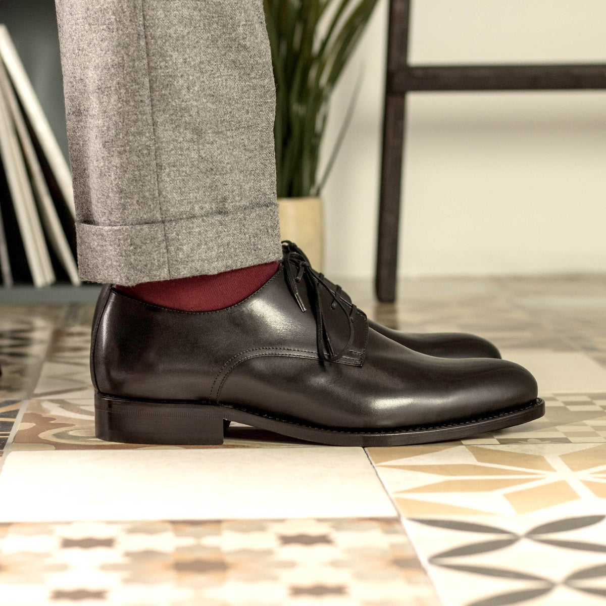 Derby Blucher en cuir noir – vue 5