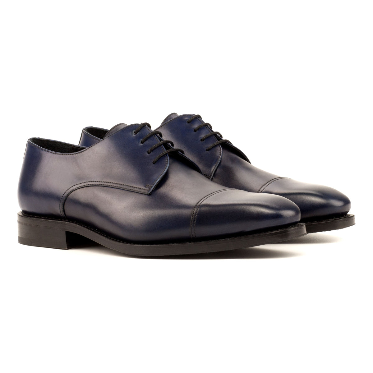 Derby Bout Droit en cuir bleu marine – vue 1
