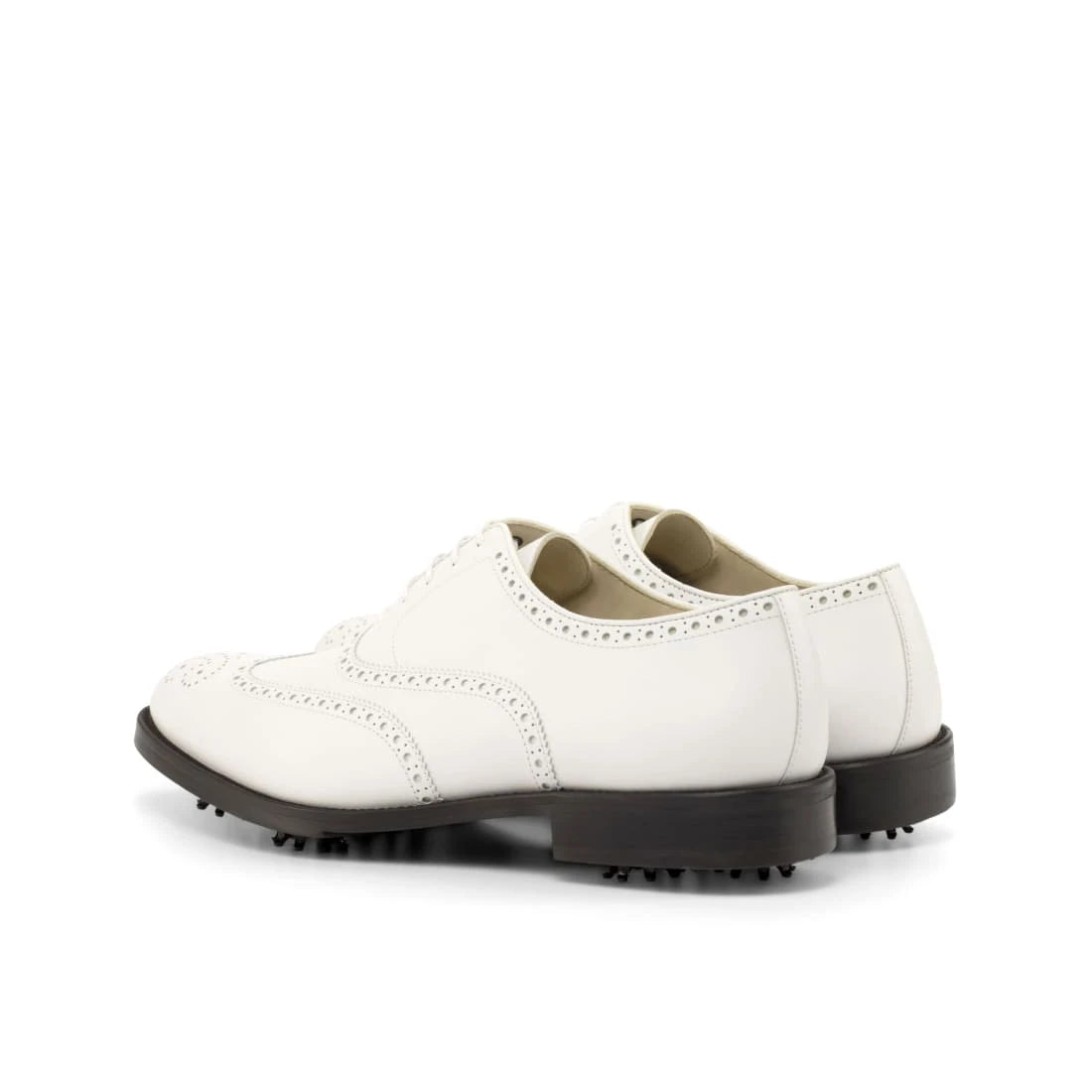 Derby brogue à lacets de golf en cuir blanc – vue 3