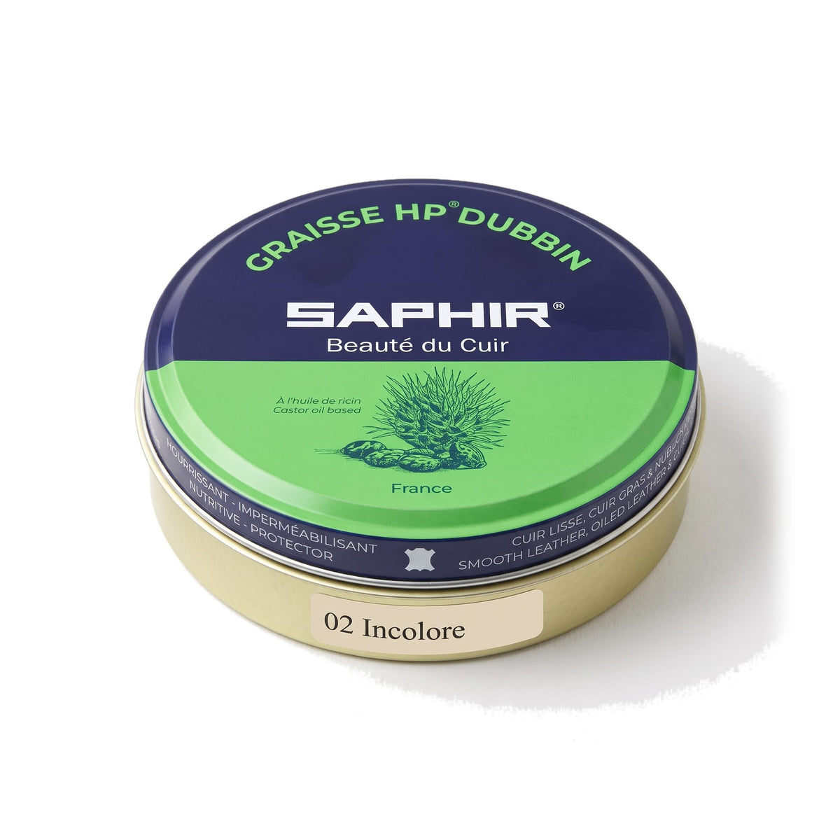 Graisse HP Dubbin Saphir Incolore, boîte métal de 250 ml