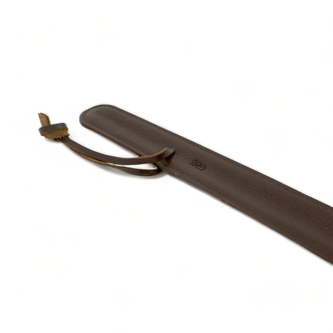 Grand chausse-pied en cuir grainé Marron Foncé – vue 2