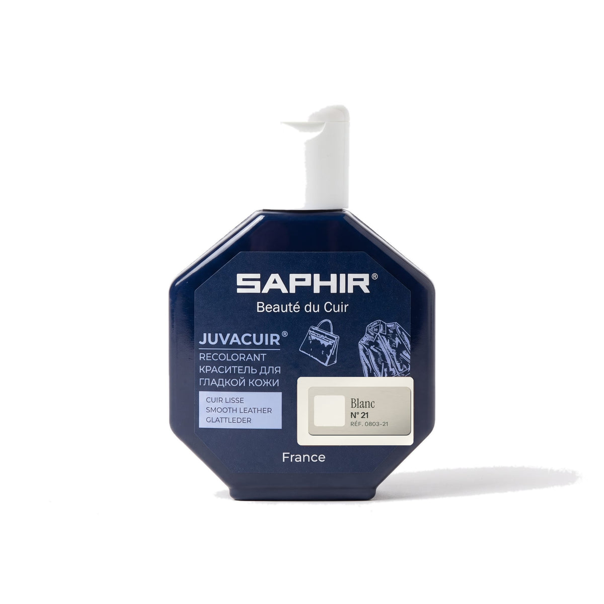 Juvacuir Saphir Blanc, flacon applicateur de 75 ml