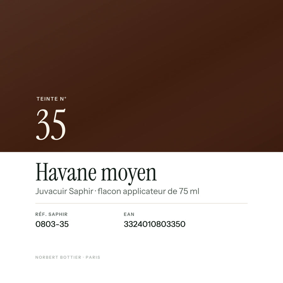 Teinte Havane moyen n° 35 du Juvacuir Saphir, réf. 0803-35, EAN 3324010803350