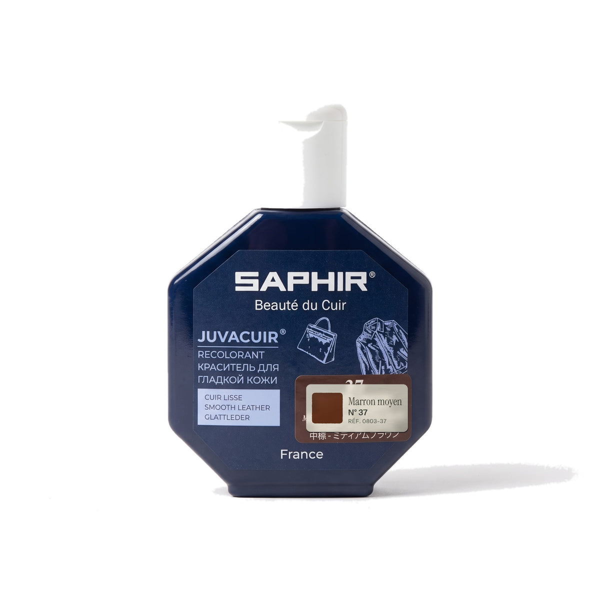 Juvacuir Saphir Marron moyen, flacon applicateur de 75 ml