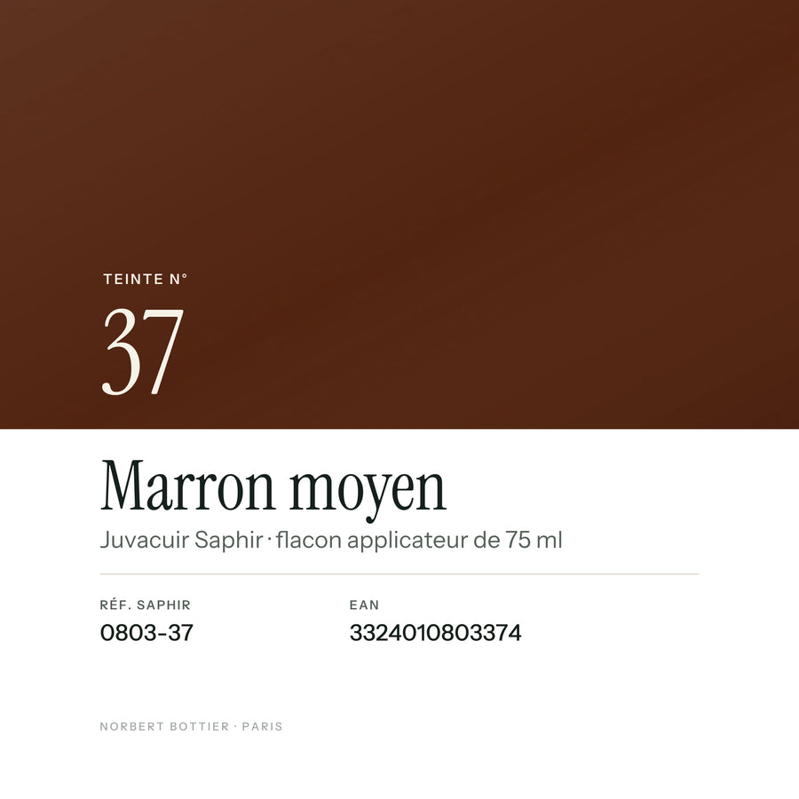 Teinte Marron moyen n° 37 du Juvacuir Saphir, réf. 0803-37, EAN 3324010803374