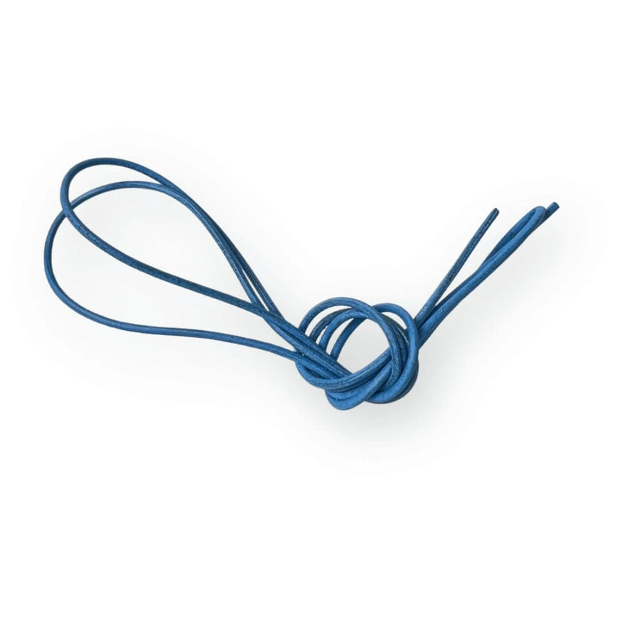 Lacets cuir ronds fins Bleu Ciel Norbert Bottier