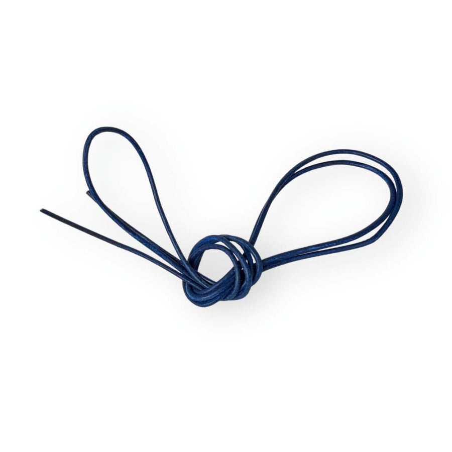Lacets cuir ronds fins Bleu marine Norbert Bottier