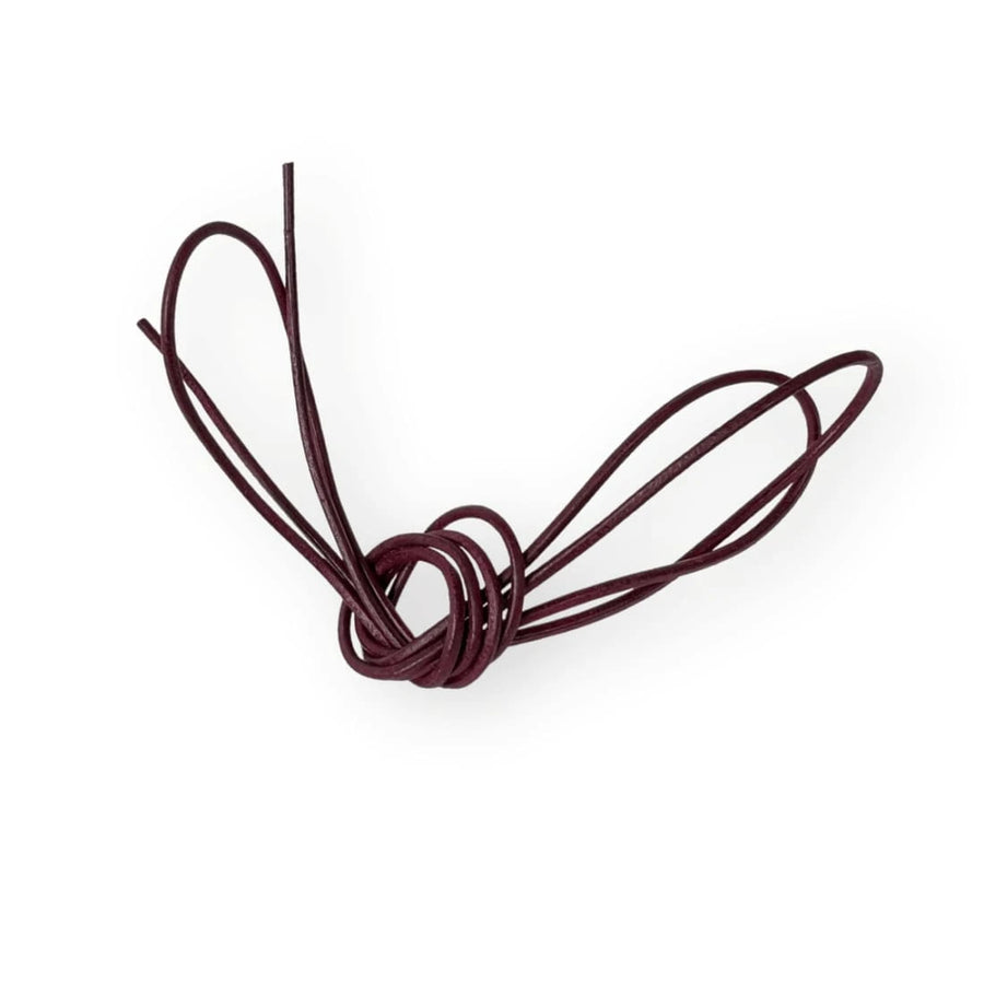 Lacets cuir ronds fins Bordeaux Norbert Bottier