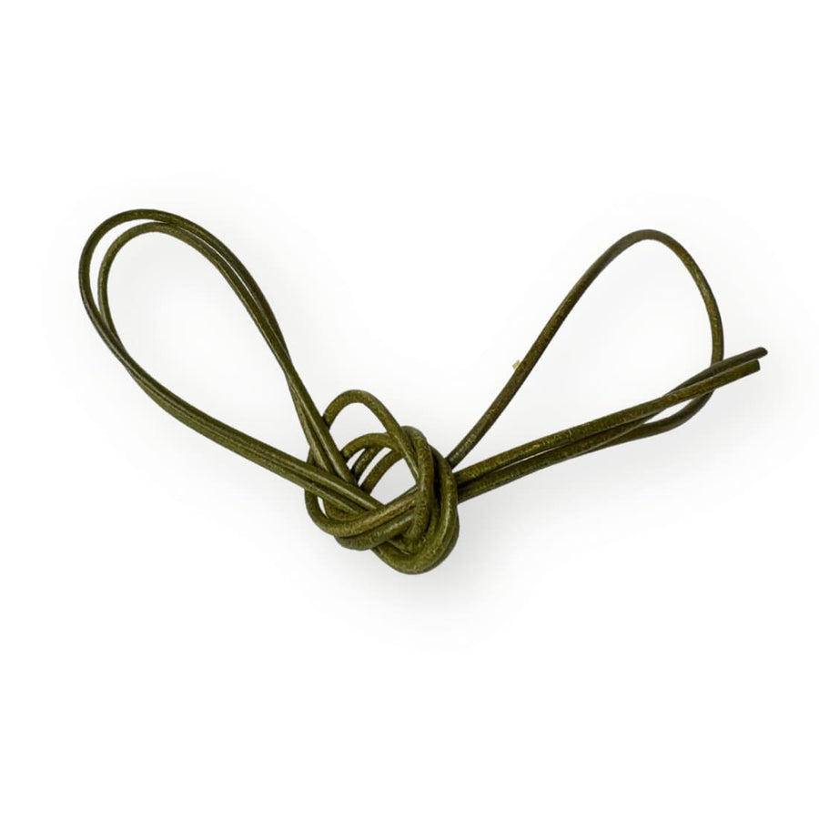 Lacets cuir ronds fins Kaki Norbert Bottier