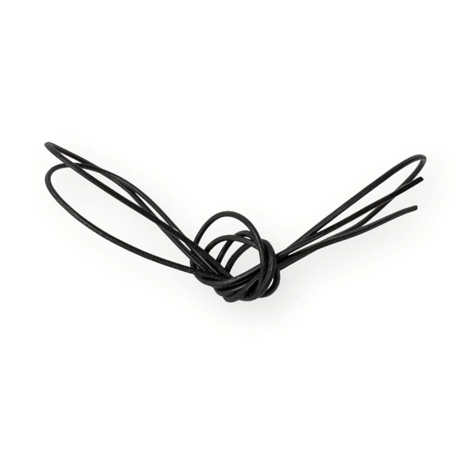 Lacets cuir ronds fins Noir Norbert Bottier