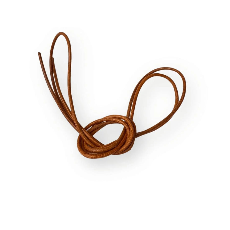 Lacets cuir ronds fins Ocre Norbert Bottier