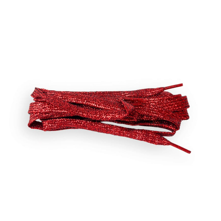Lacets plat pailleté rouge Norbert Bottier