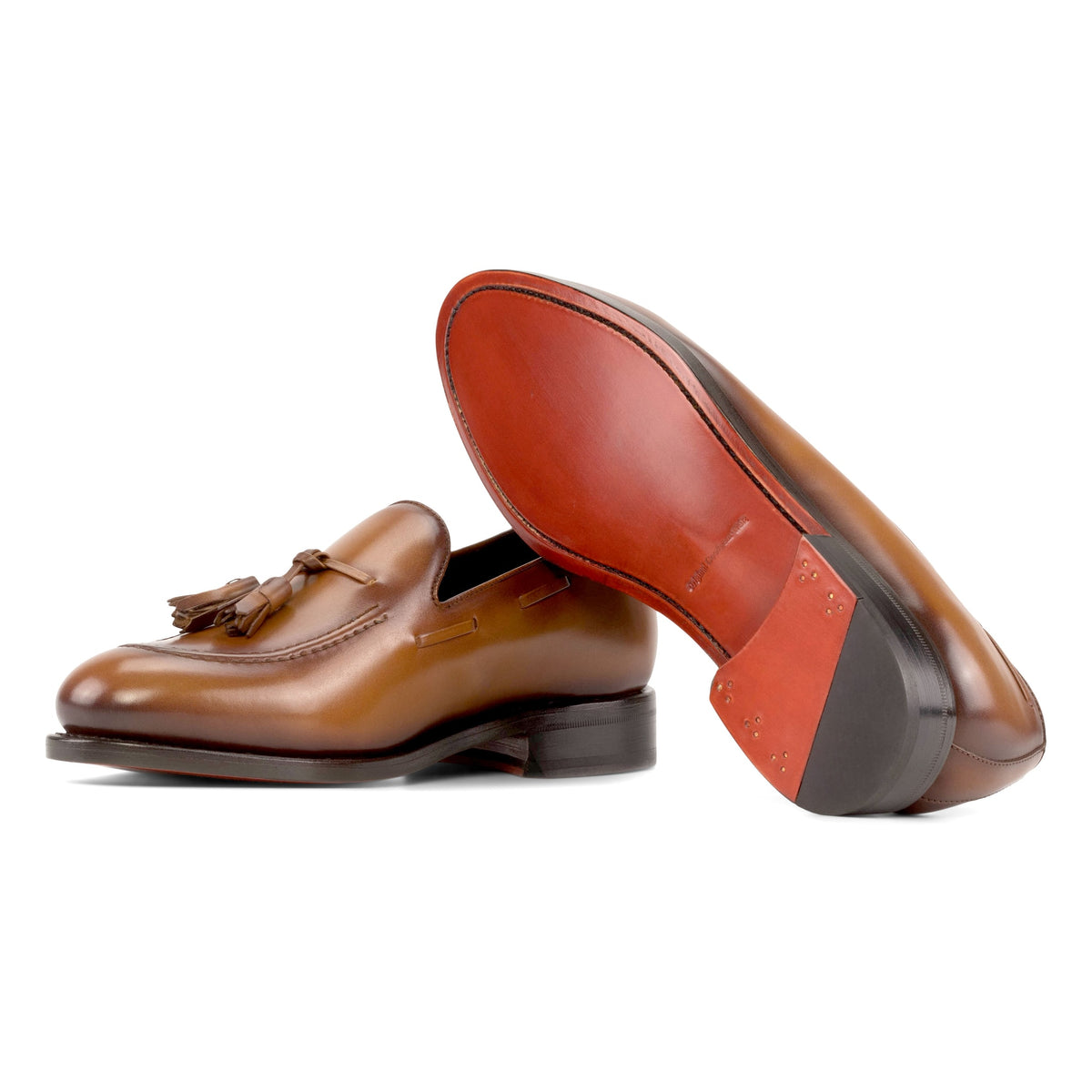 Mocassin à glands en cuir cognac – vue 2