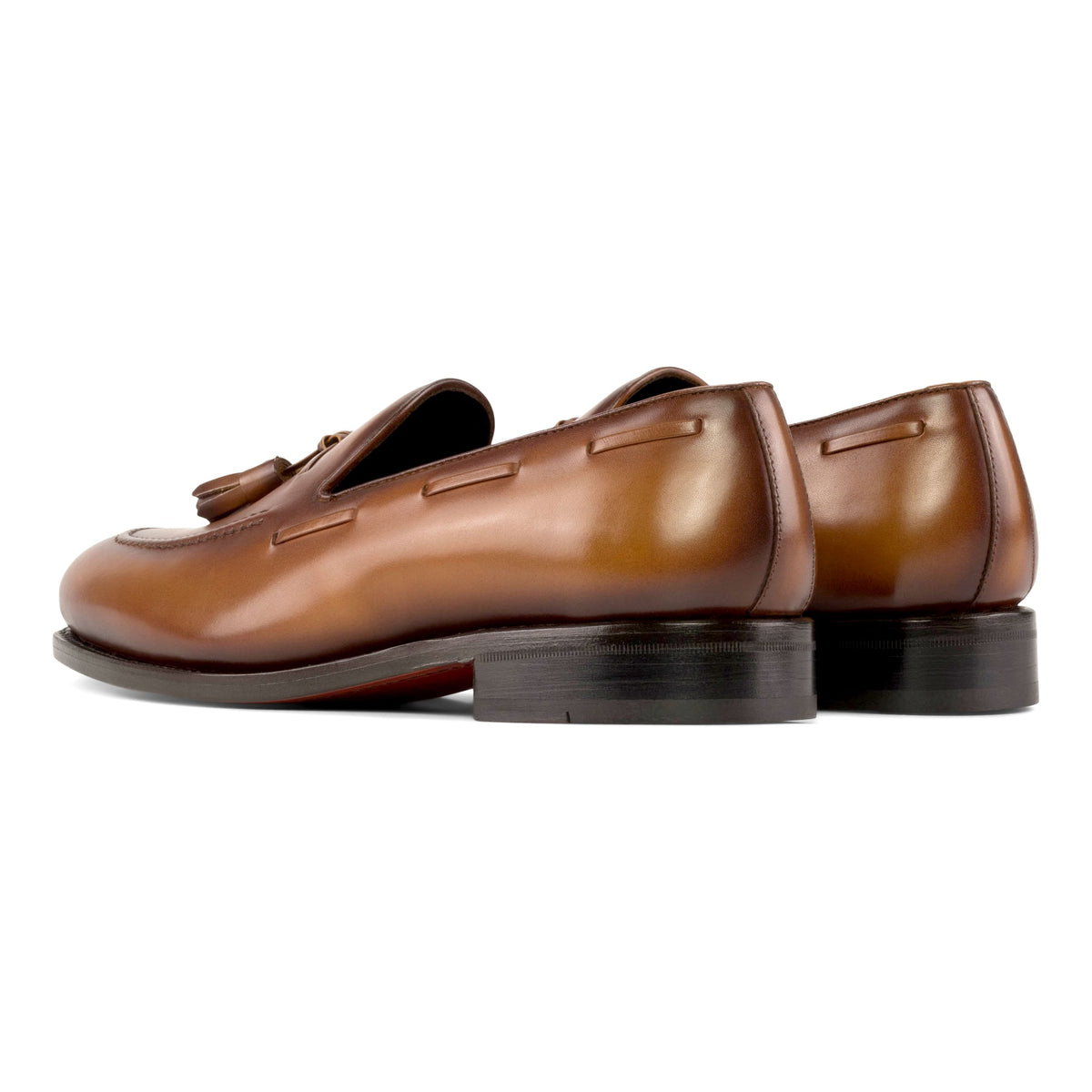 Mocassin à glands en cuir cognac – vue 3
