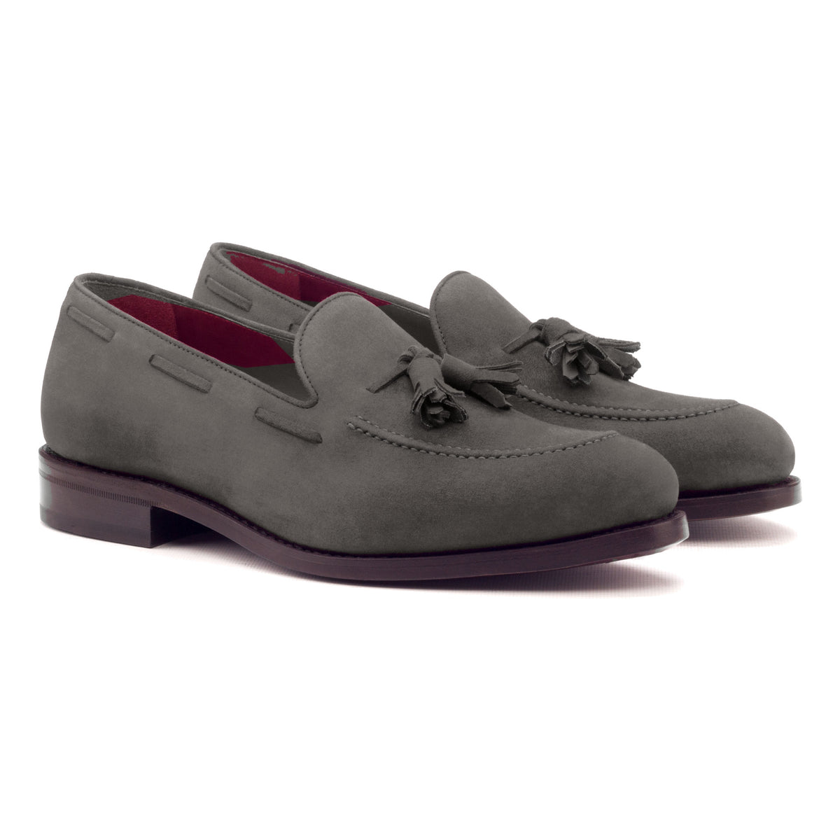Mocassin à glands en daim gris – vue 1