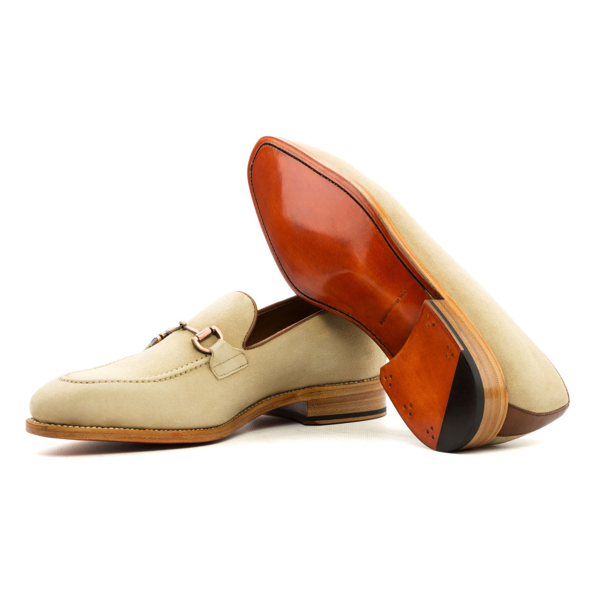 Mocassin à mors en daim beige – vue 2
