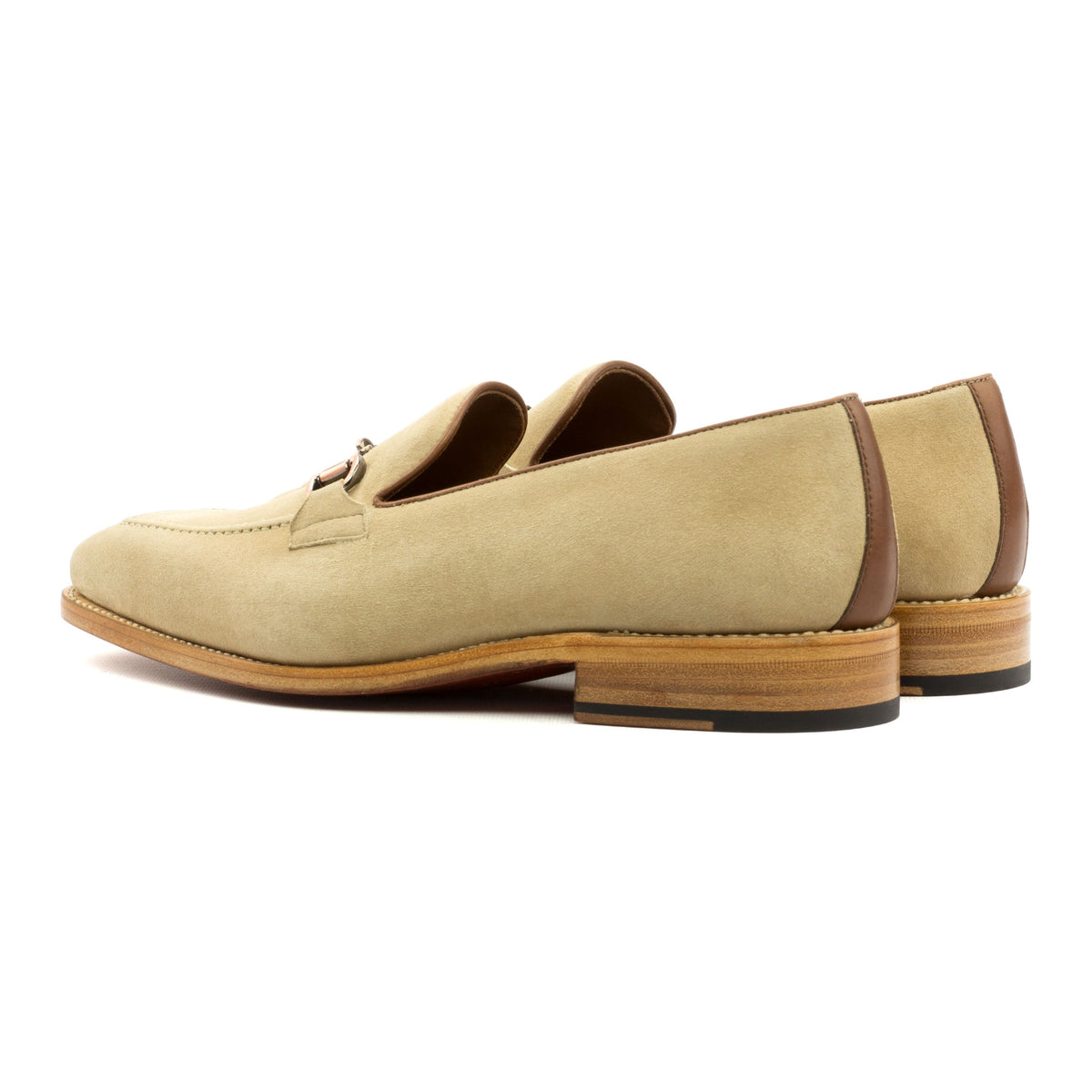 Mocassin à mors en daim beige – vue 3