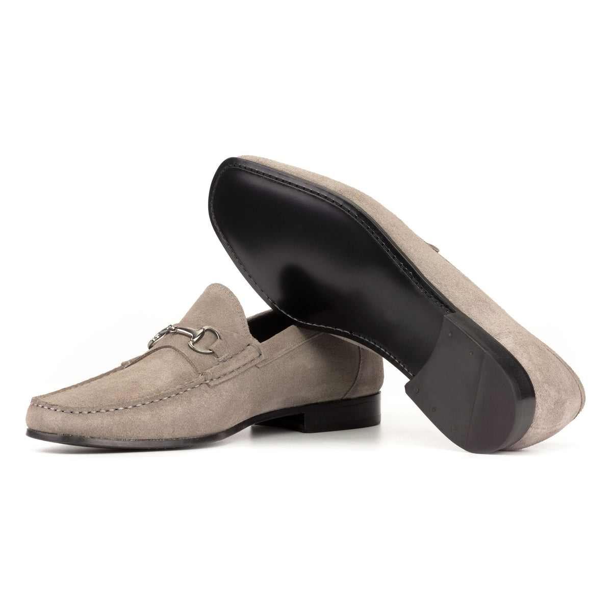 Mocassin à mors en daim gris – vue 2