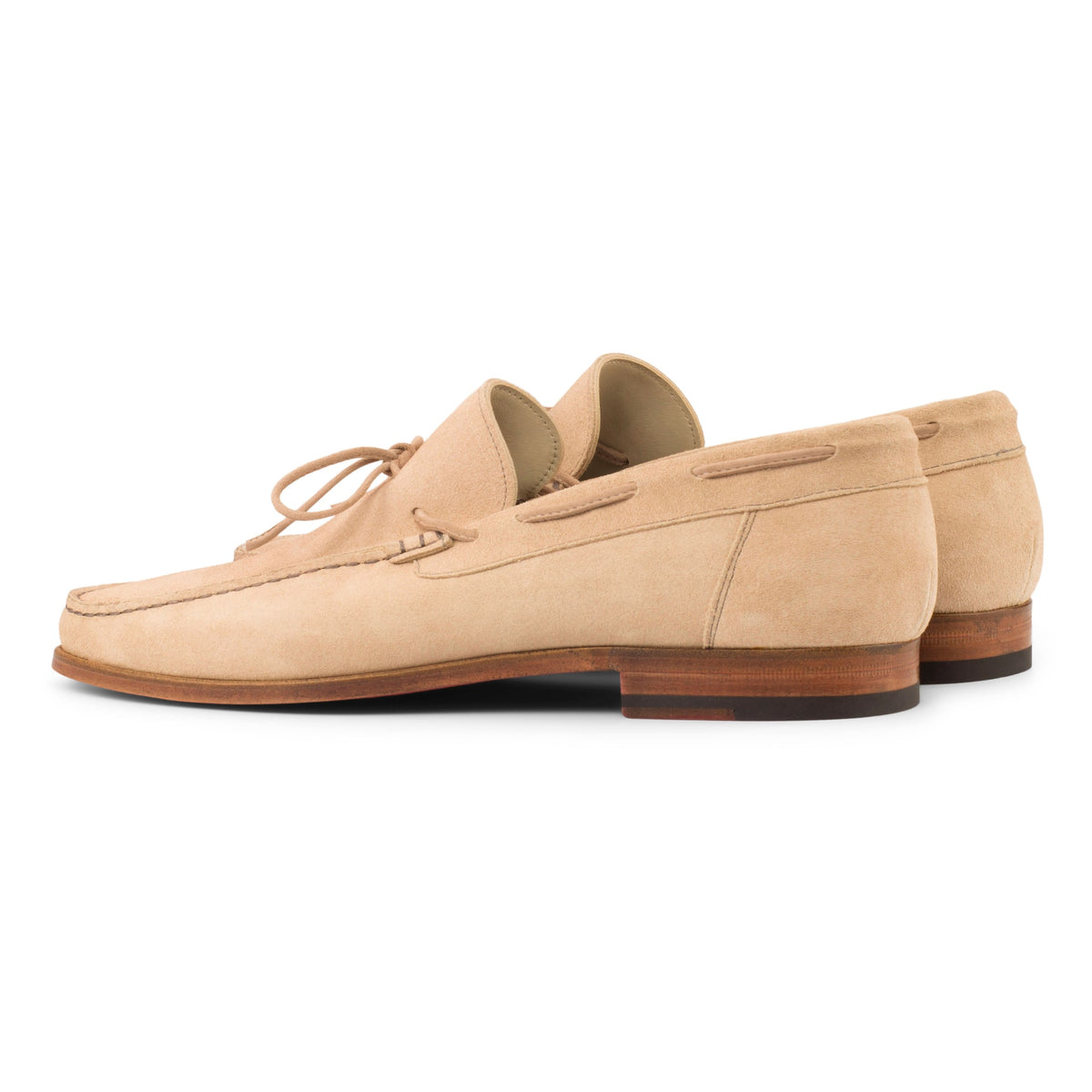 Mocassin bateau en daim beige – vue 3
