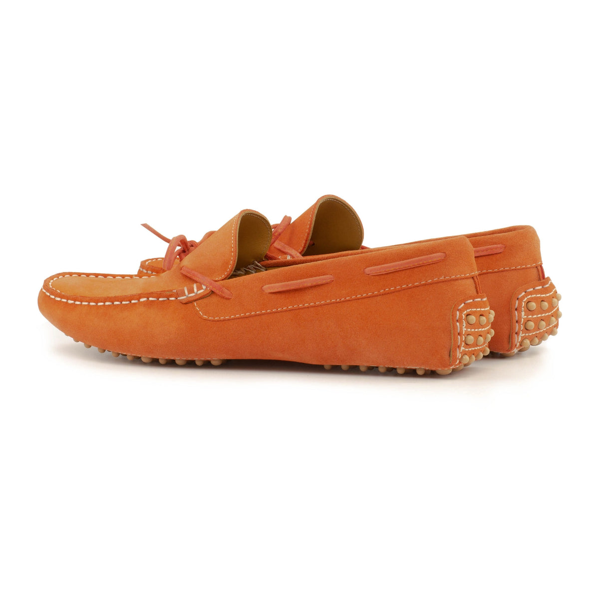 Mocassin Driver en daim orange – vue 3