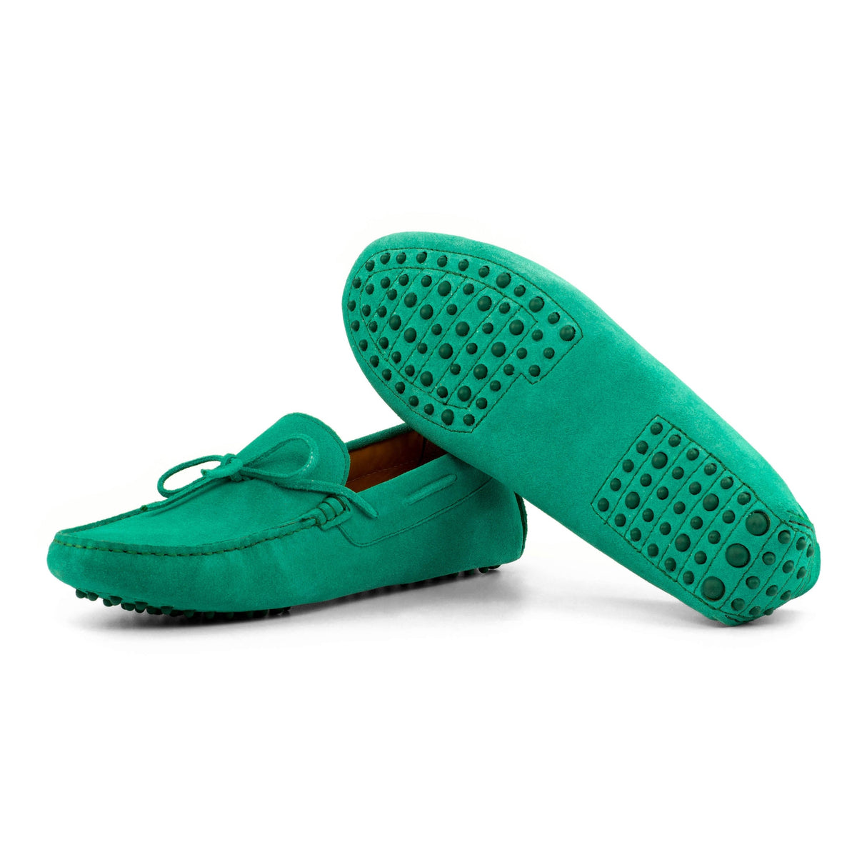Mocassin Driver en daim vert – vue 2