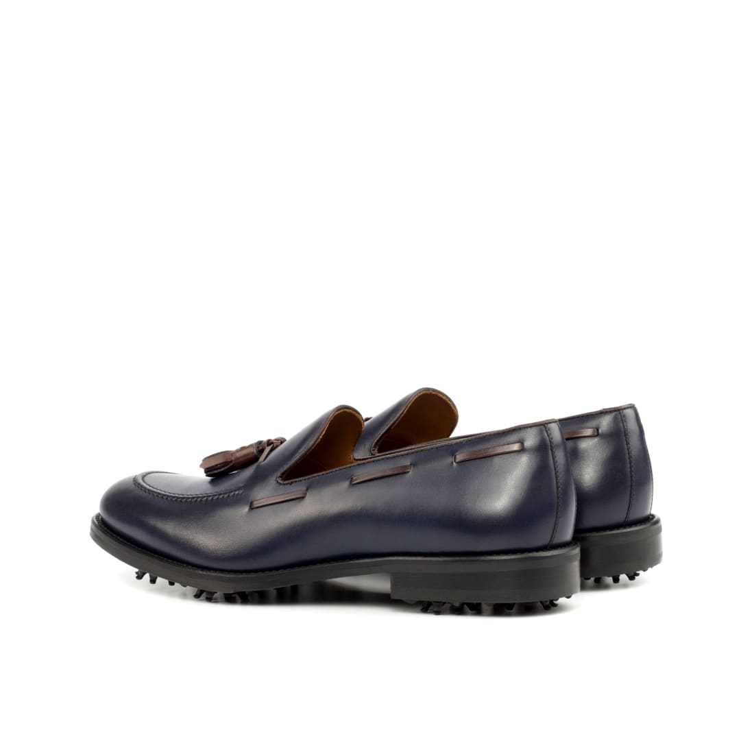 Mocassins à pampilles de golf en cuir marine – vue 3