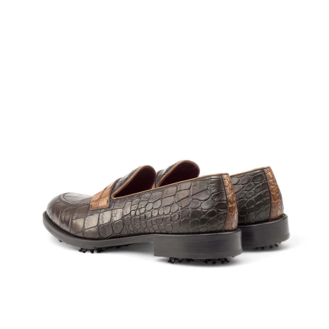 Mocassins de golf en cuir croco – vue 2