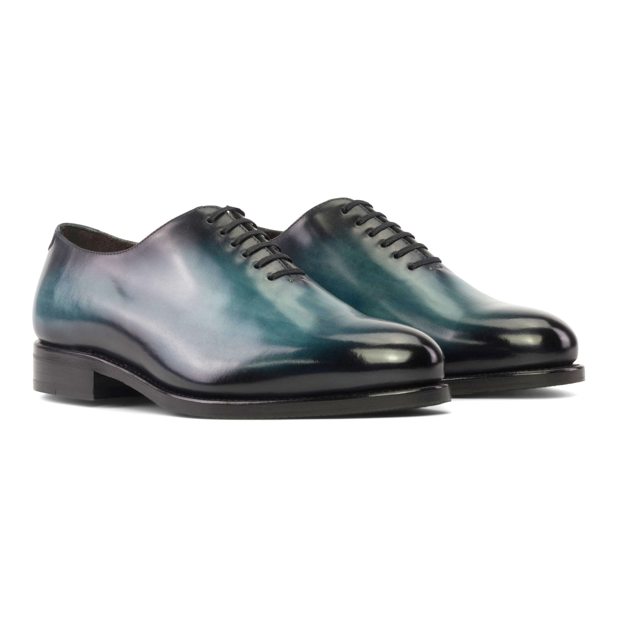One Cut en cuir patiné pinceau turquoise – vue 1