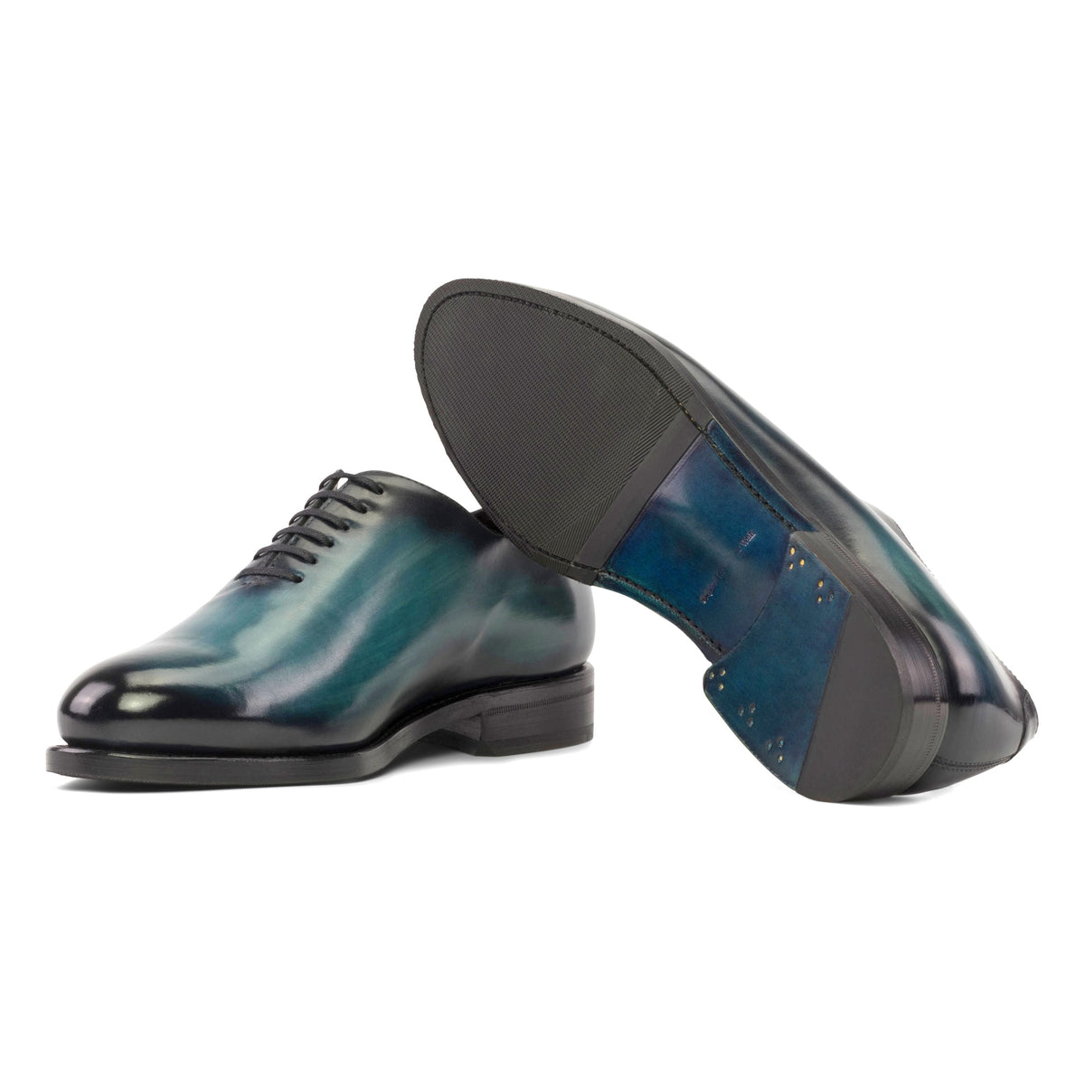 One Cut en cuir patiné pinceau turquoise – vue 2