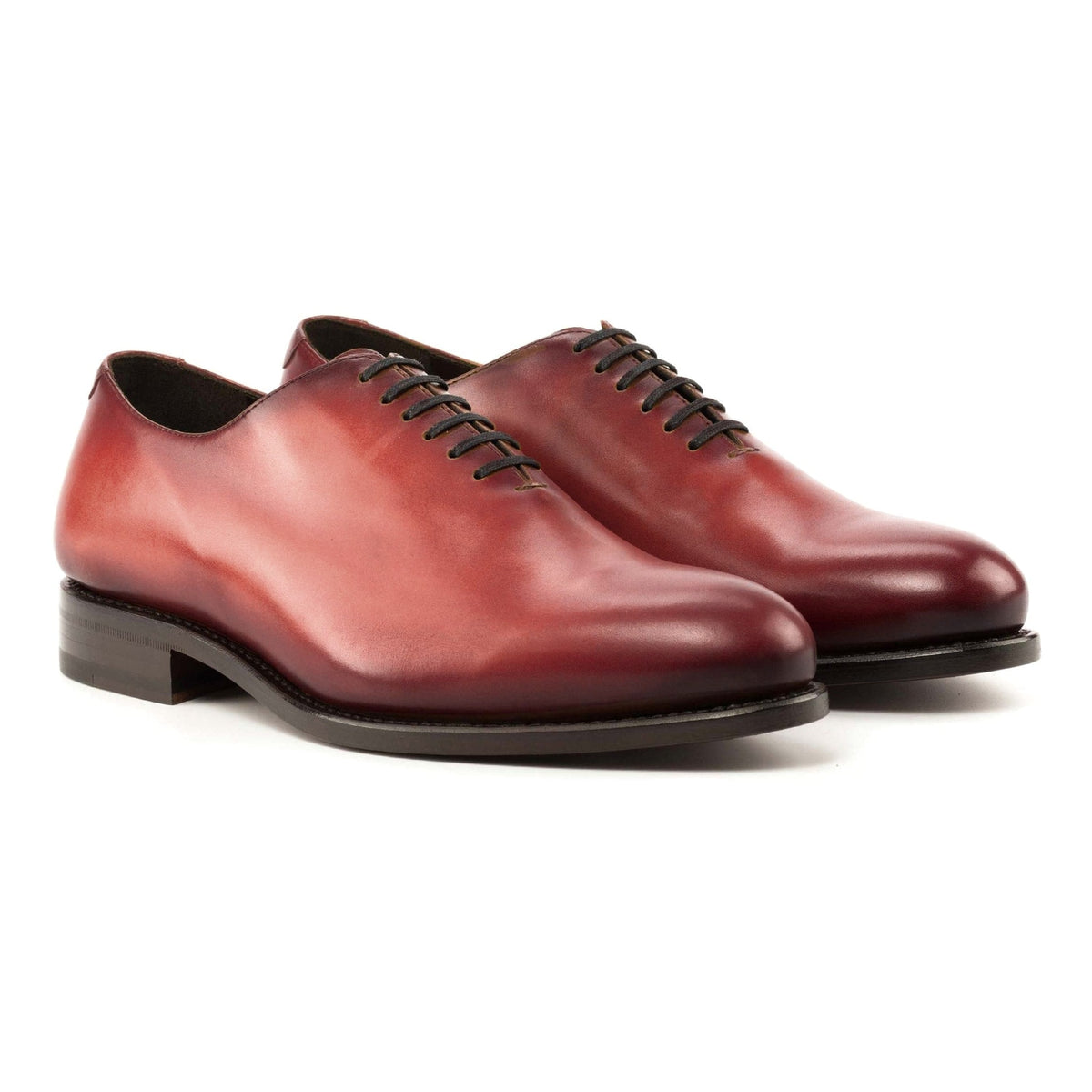 Richelieu One Cut en cuir teinté main rouge – vue 1