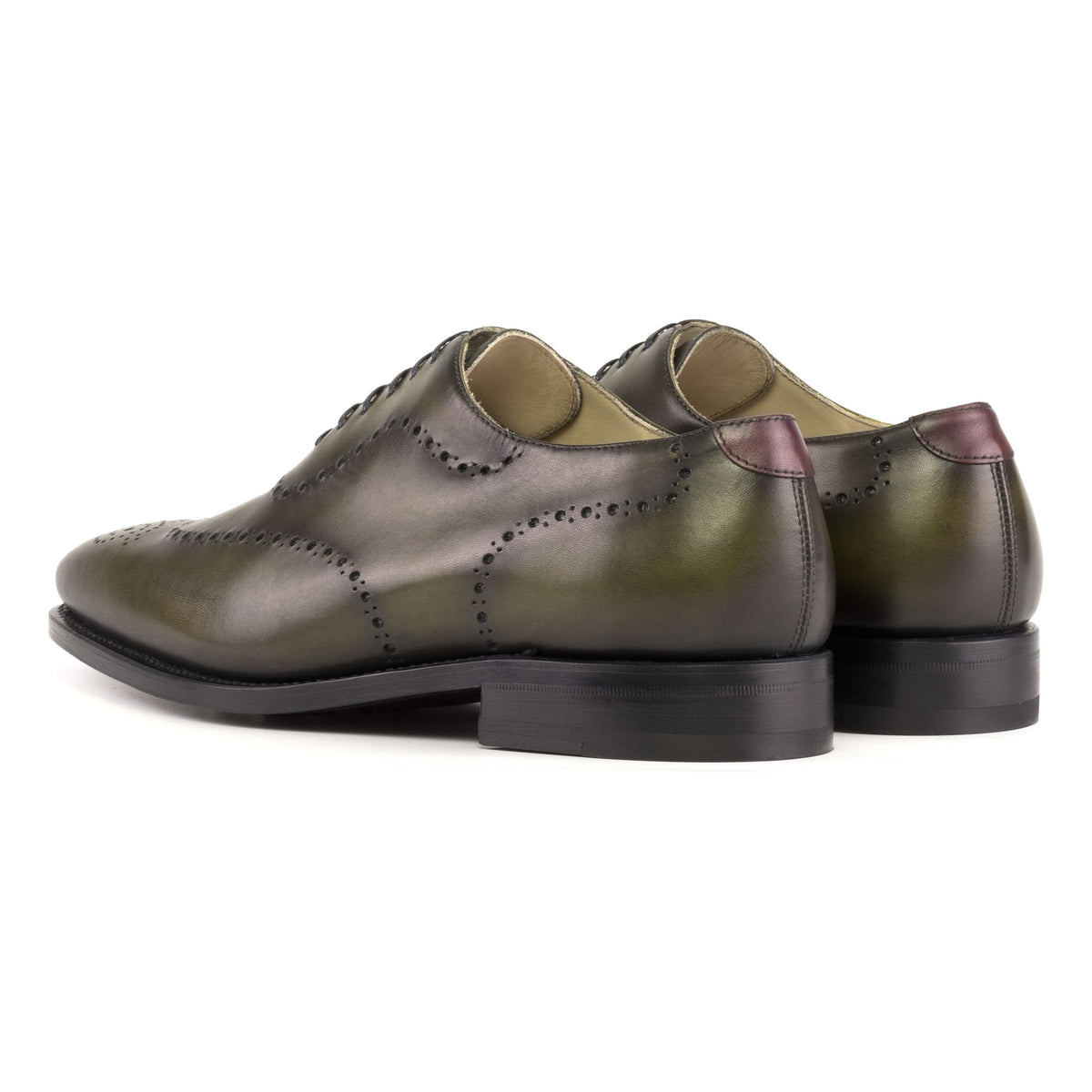 One Cut fleuri en cuir patiné vert – vue 3