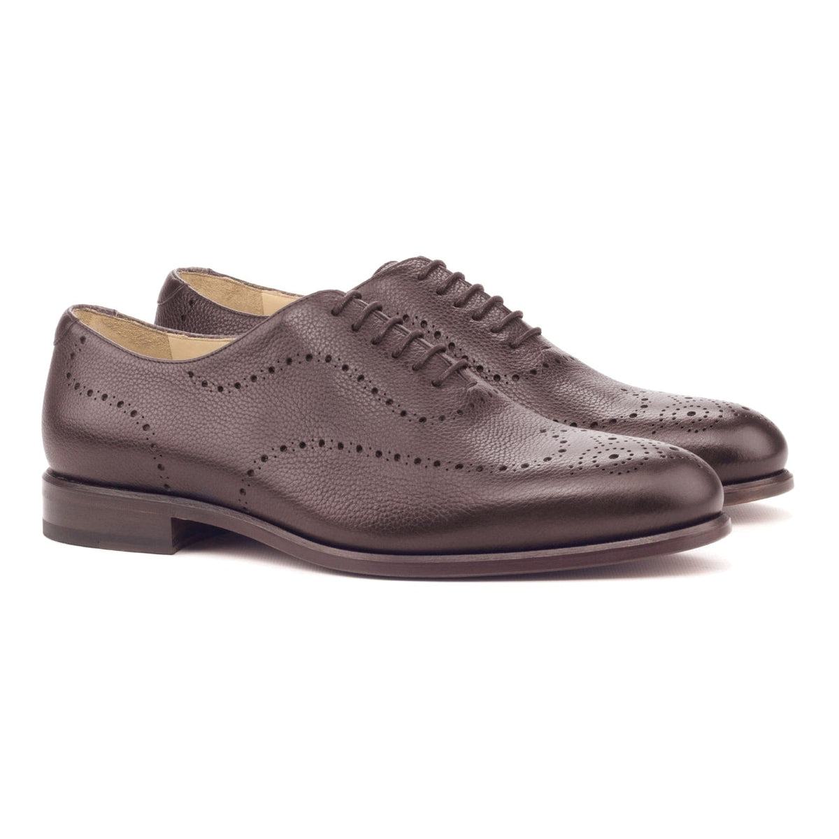 Richelieu One Cut perforé en cuir grainé bordeaux – vue 1