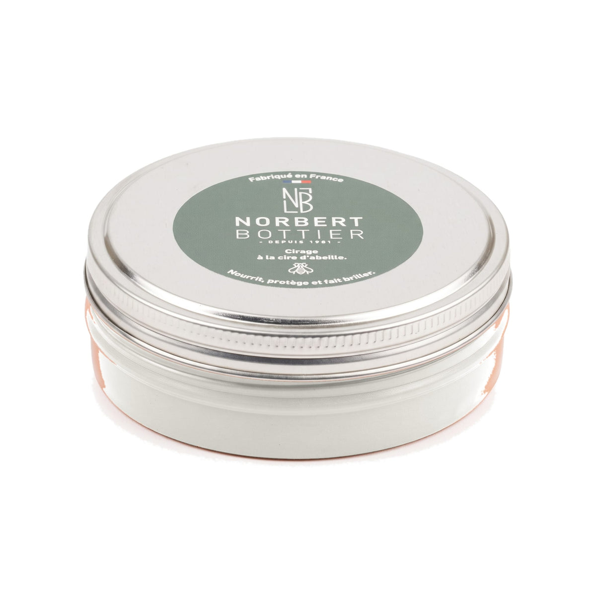Pâte de cirage gris 100 ml Norbert Bottier, boîte métal de 100 ml