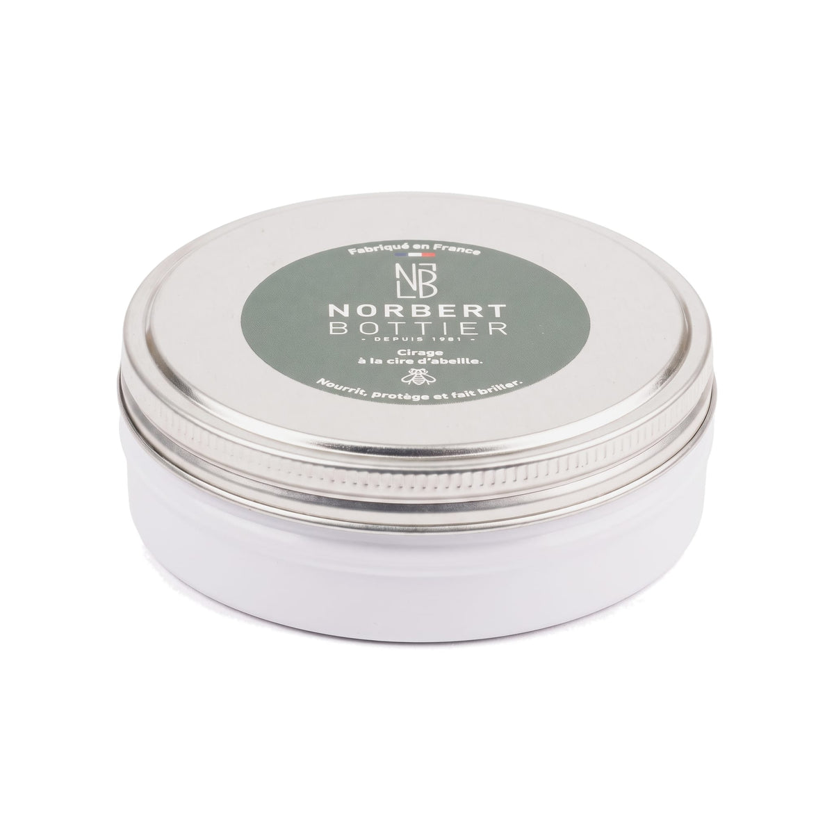 Pâte de cirage incolore 100 ml Norbert Bottier, boîte métal de 100 ml
