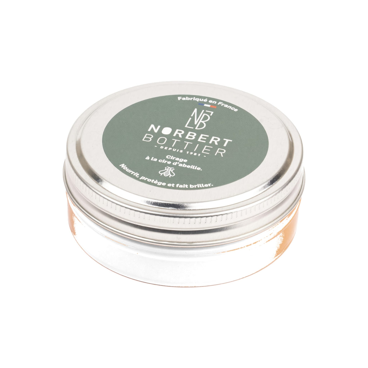 Pâte de cirage incolore 50 ml Norbert Bottier, boîte métal de 50 ml
