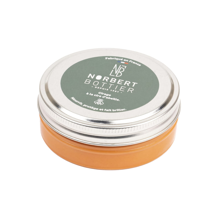 Pâte de cirage jaune cire 50 ml Norbert Bottier, boîte métal de 50 ml