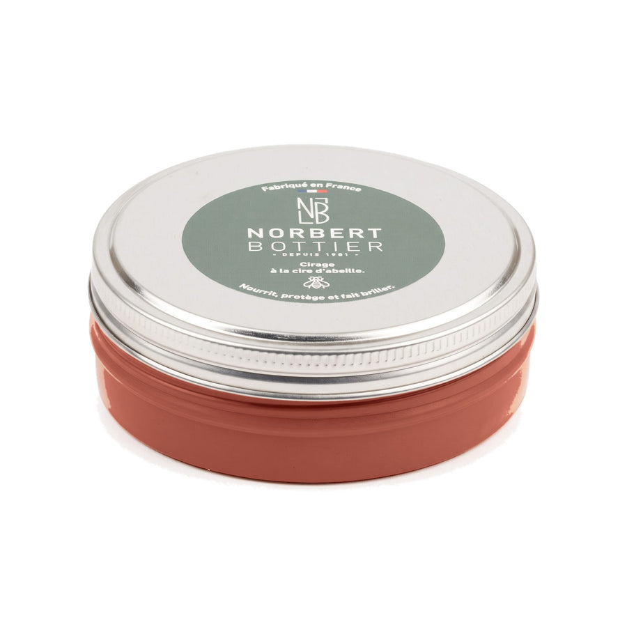 Pâte de cirage marron 100 ml Norbert Bottier, boîte métal de 100 ml