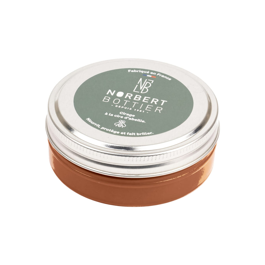 Pâte de cirage marron 50 ml Norbert Bottier, boîte métal de 50 ml