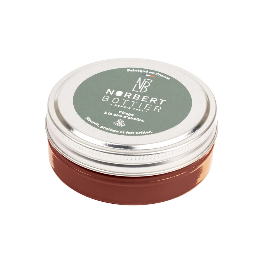 Pâte de cirage marron clair 50 ml Norbert Bottier, boîte métal de 50 ml