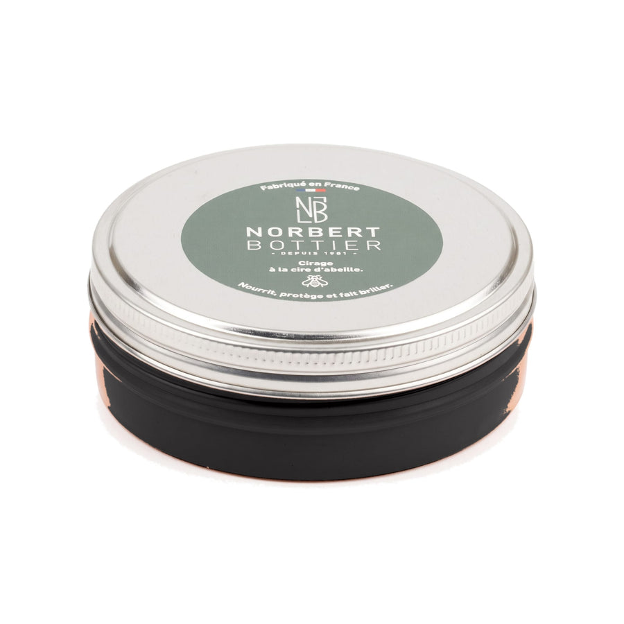 Pâte de cirage marron foncé 100 ml Norbert Bottier, boîte métal de 100 ml